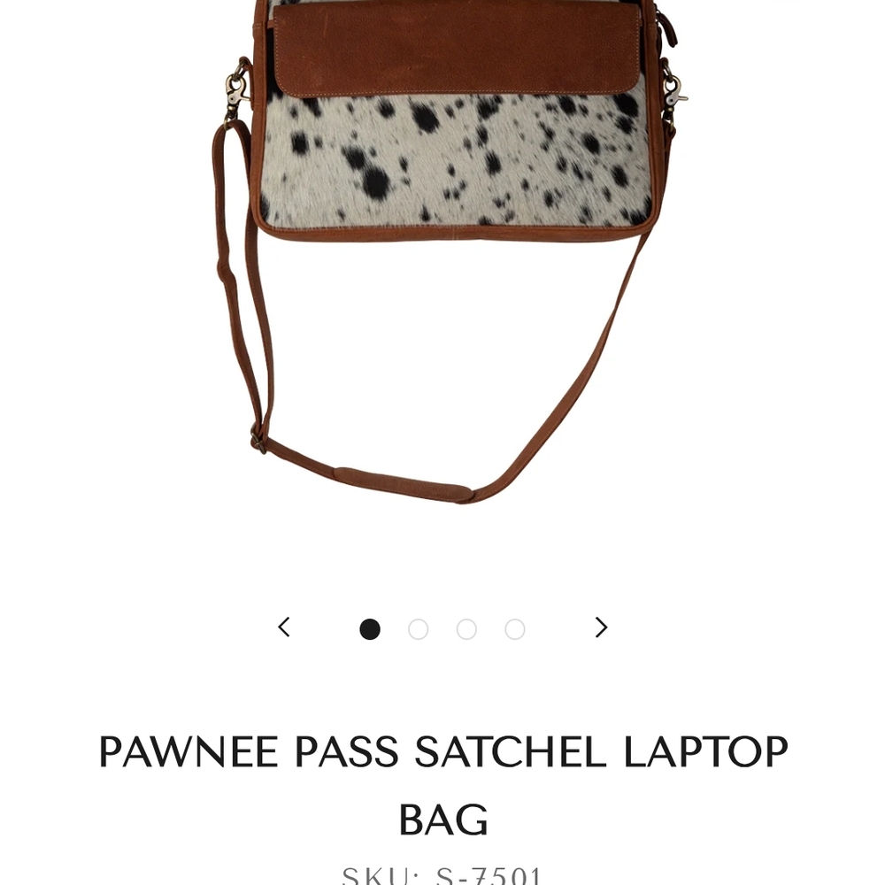 Myra Bag Brown and White Laptop Bag with Rustic Charm -actual Photos Added